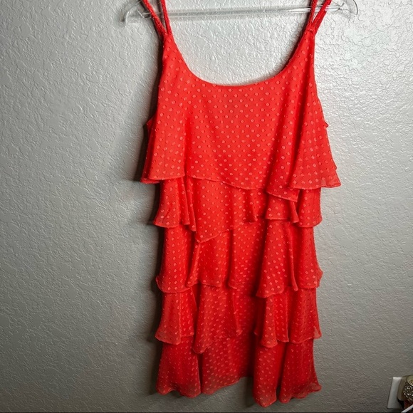 Signature By Robbie Bee Layered Pink/Peach Dress W/polka dot design - Picture 7 of 9